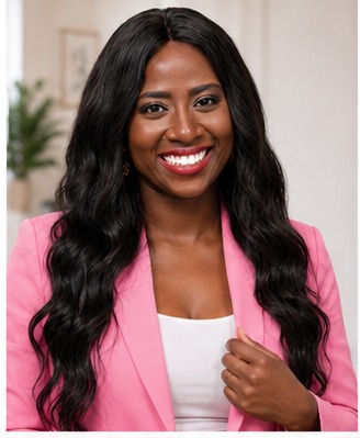 Portrait of Tola Adebiyi, Rockwall and DFW Realtor, in a pink blazer